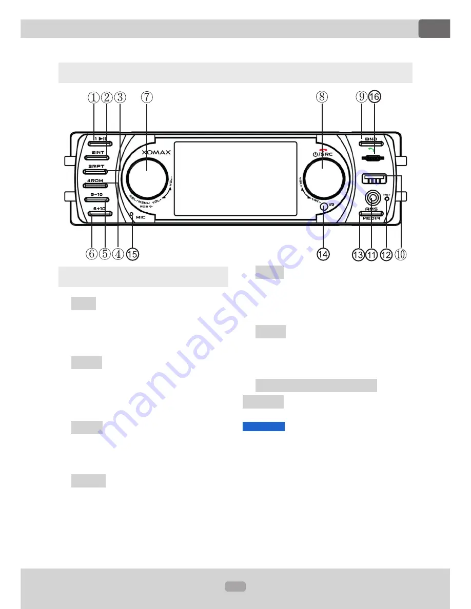 Xomax XM-VRSU310BT User Manual Download Page 9