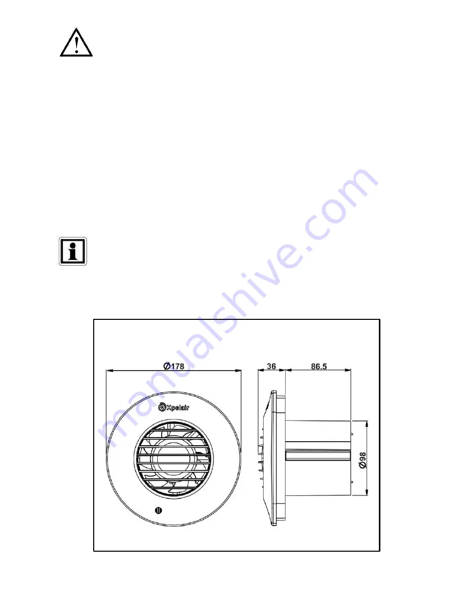 Xpelair SSSFC100 Installation And Maintenance Manual Download Page 2