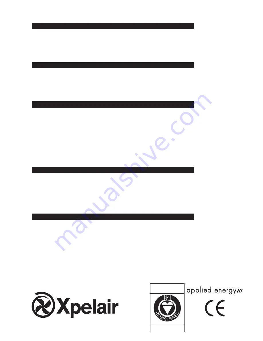 Xpelair WX12 Installation And Operating Instructions Manual Download Page 24