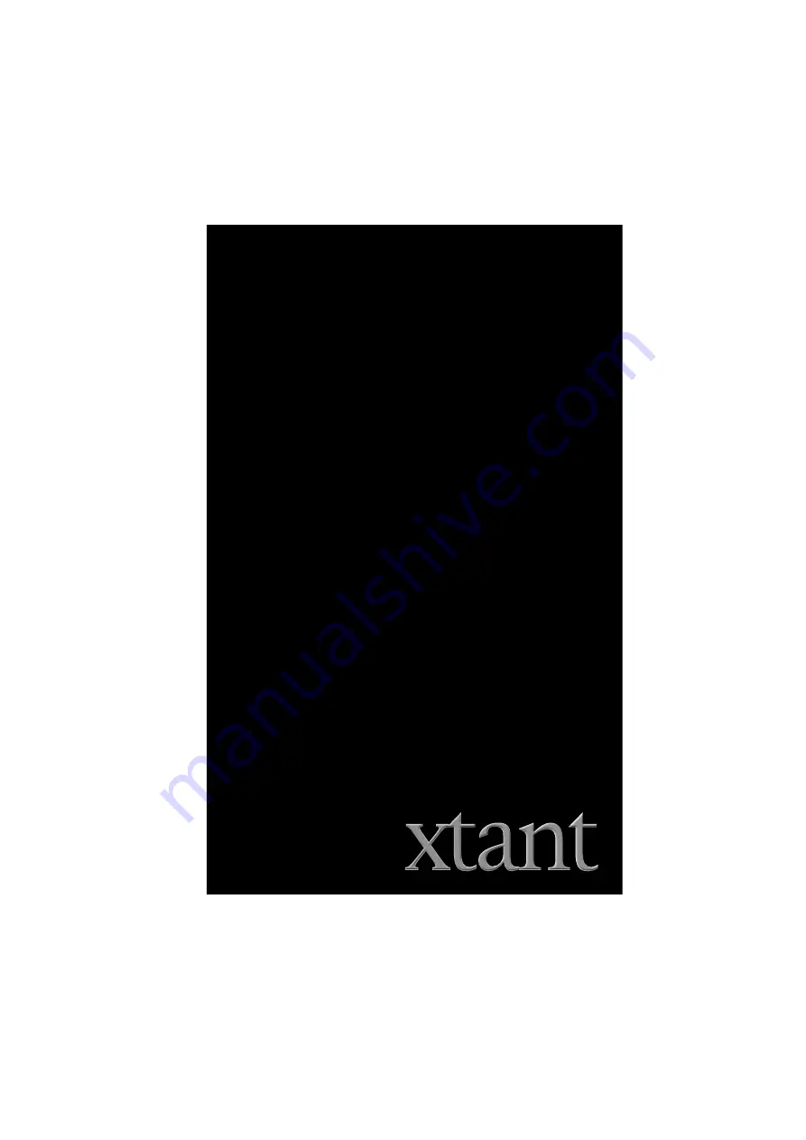 Xtant 3.1 Owner'S Manual Download Page 1