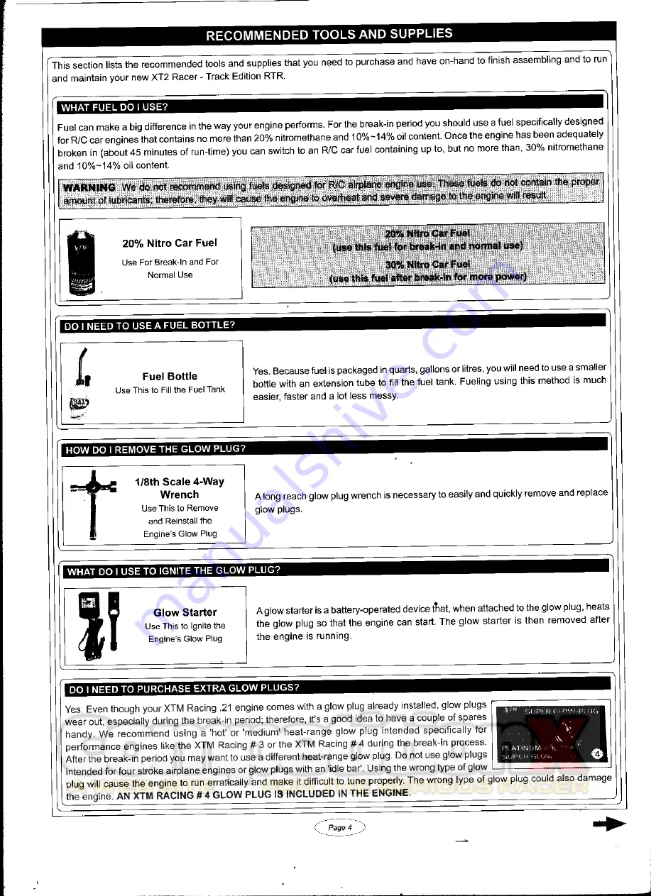 XTM Racing XT2 Racer Operating Instructions Manual Download Page 4