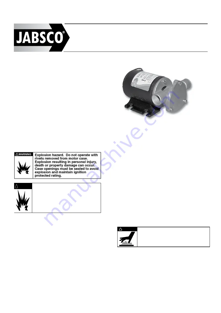 Xylem JABSCO 18660 Series Скачать руководство пользователя страница 1