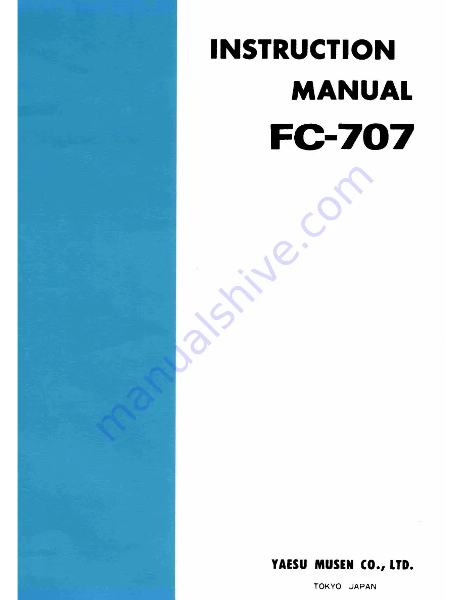 Yaesu FC-707 Instruction Manual Download Page 1