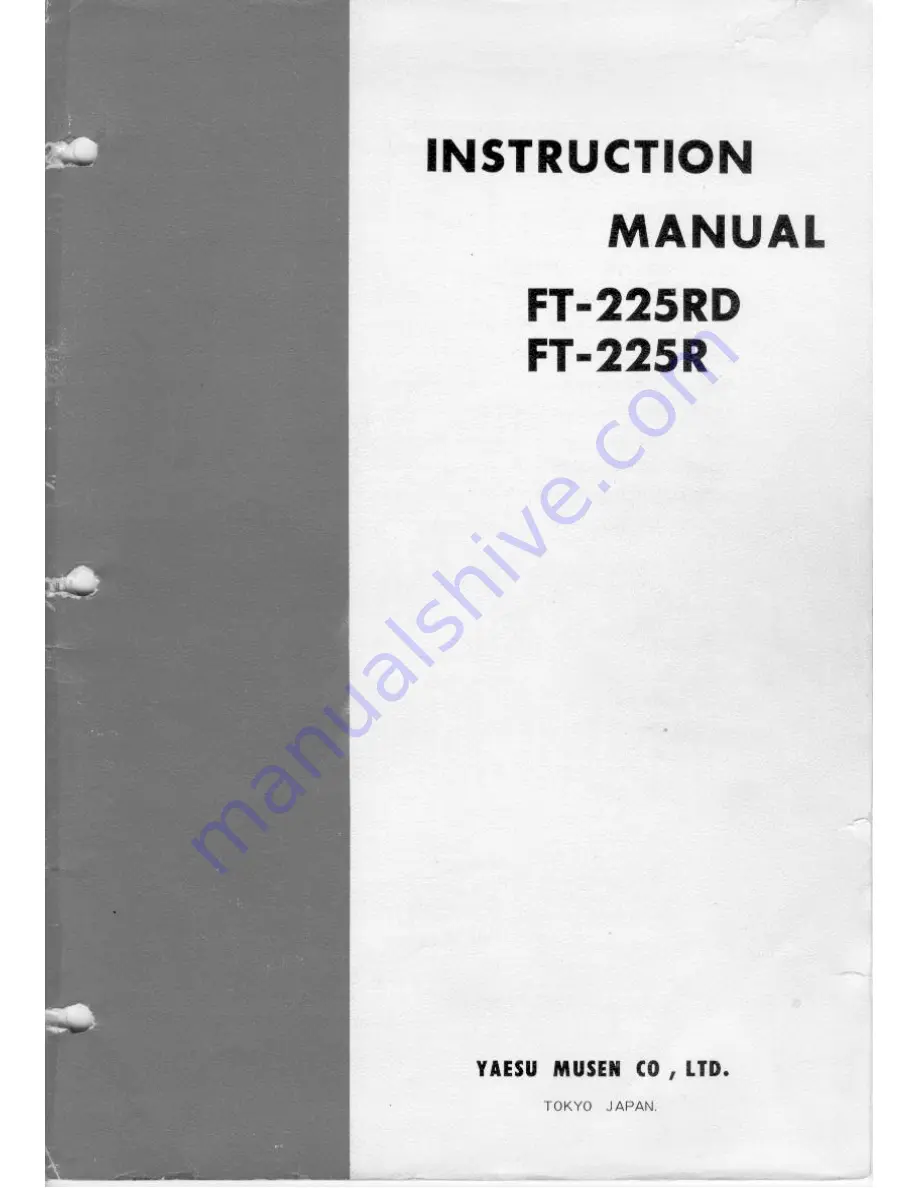 Yaesu FT-225R Instruction Manual Download Page 1