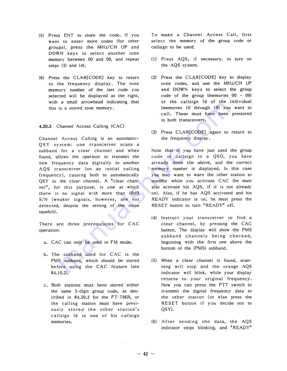 Yaesu FT-736R Operating Manual Download Page 43