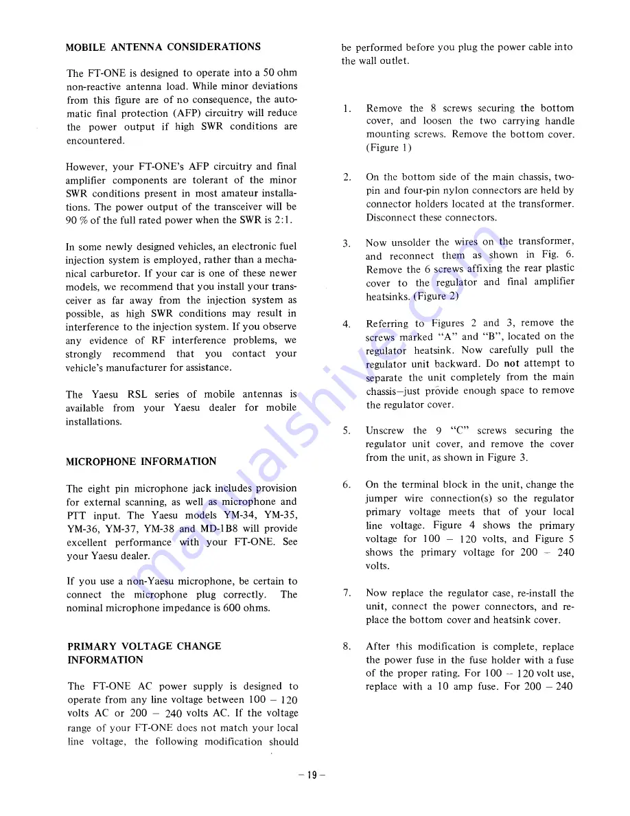 Yaesu FT-One Operating Manual Download Page 20