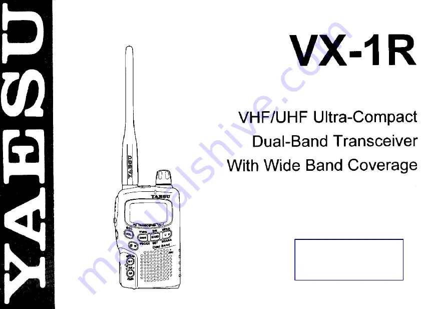 Yaesu VX-1R Manual Download Page 1