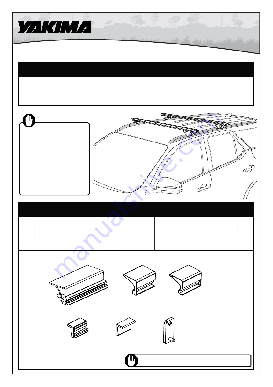 Yakima 8000355 Quick Start Manual Download Page 1