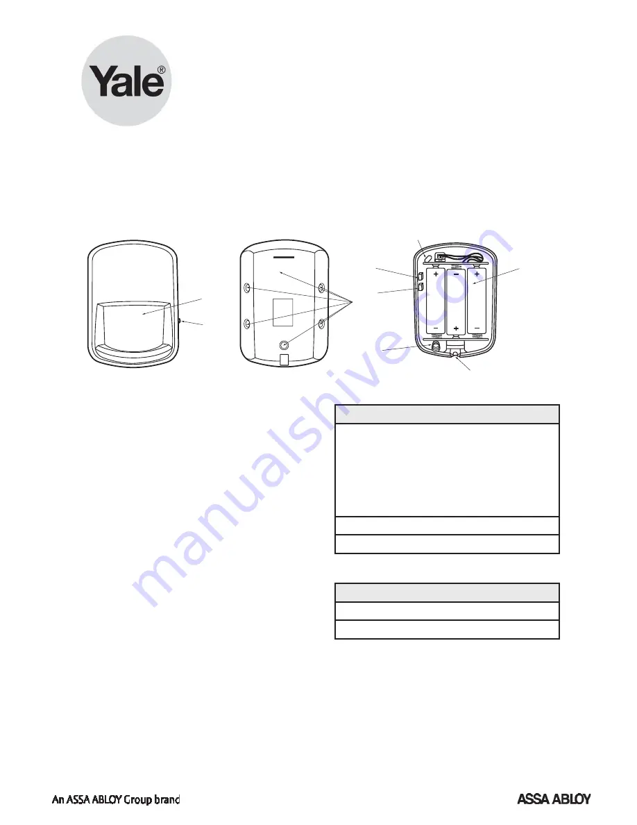 Yale ENA-PIR Instruction Manual Download Page 1