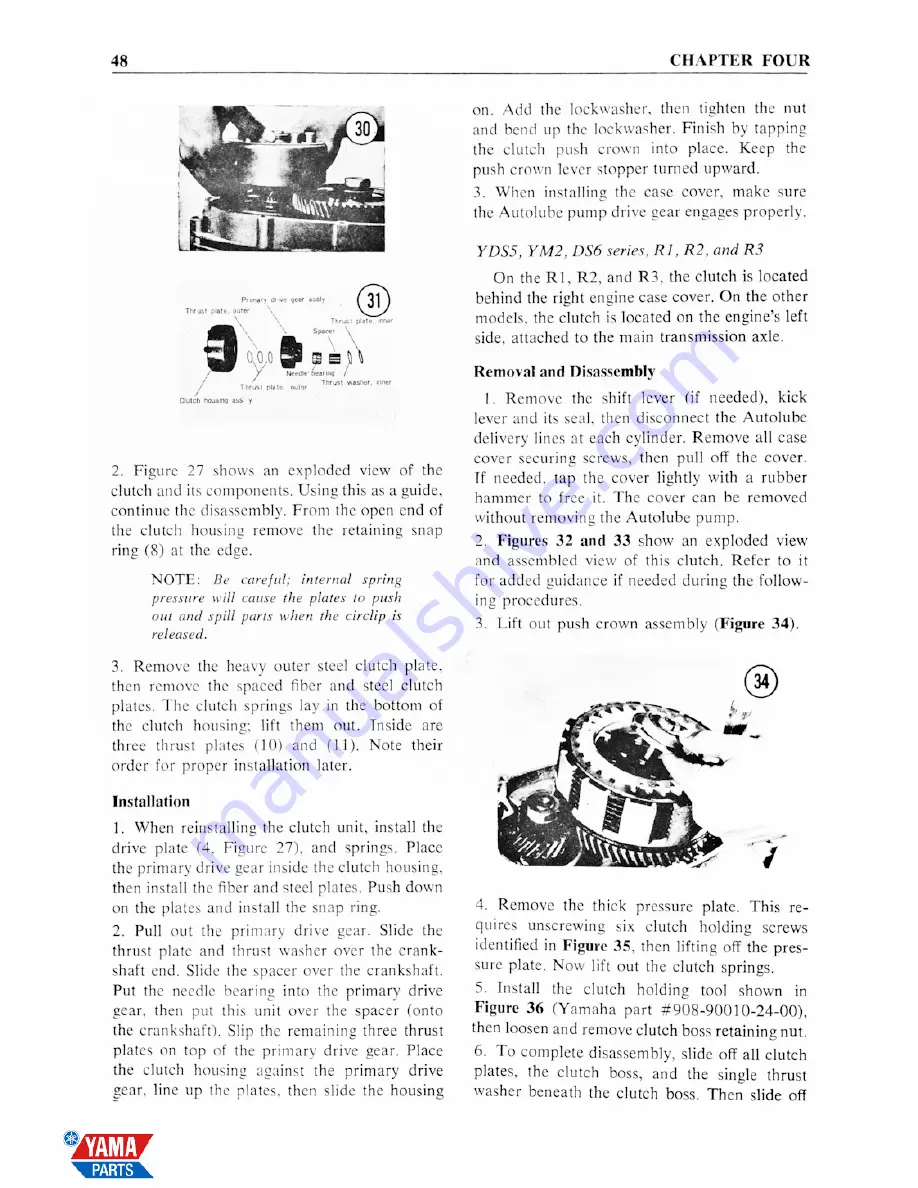 Yamaha 1965 YDS3-C Service Manual Download Page 56