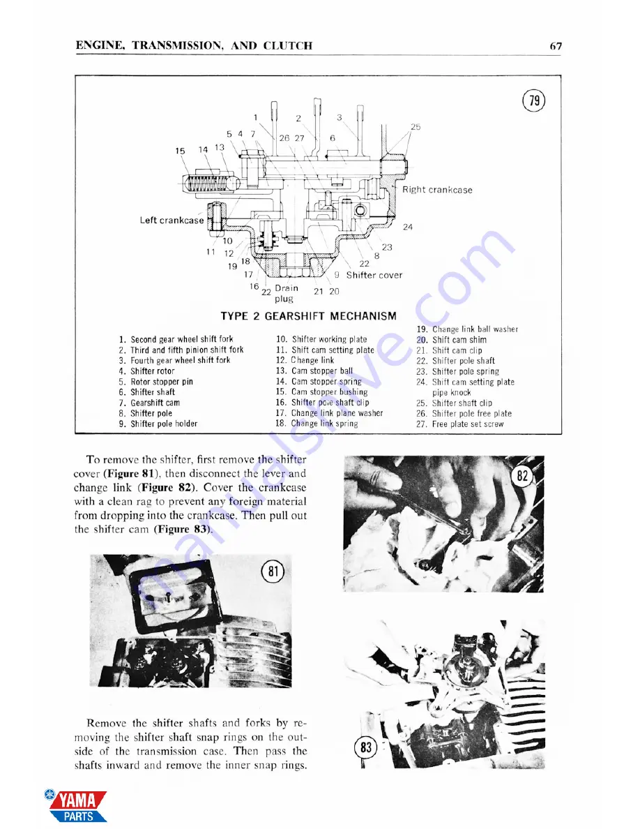 Yamaha 1965 YDS3-C Service Manual Download Page 75