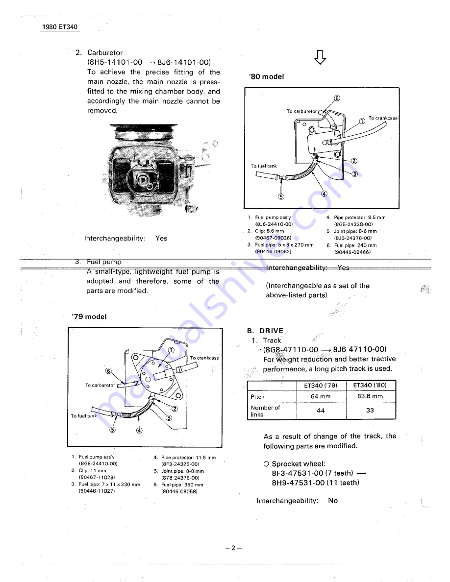 Yamaha 1980 ET340 Manual Download Page 2