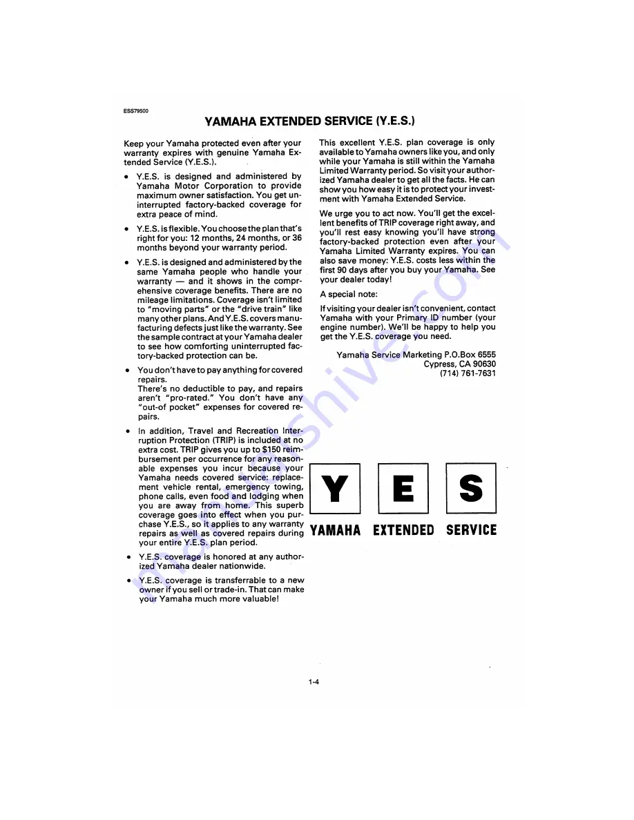 Yamaha 1982 SRX600C Owner'S Manual Download Page 10