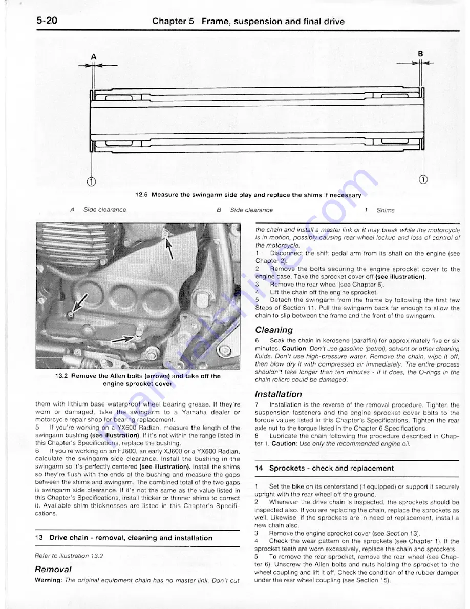 Yamaha 1984 FJ600 Скачать руководство пользователя страница 146