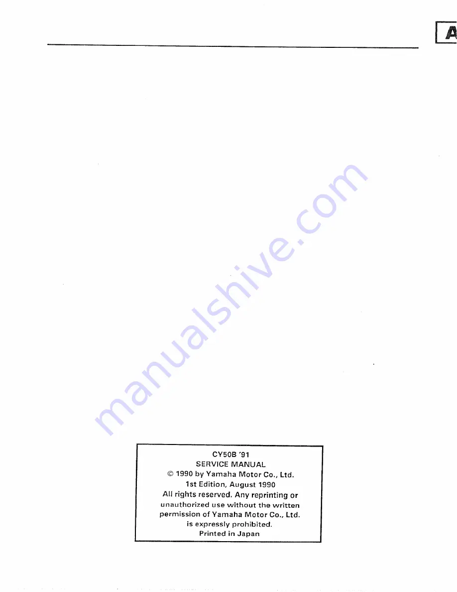 Yamaha 1991 CY50B Service Manual Download Page 3