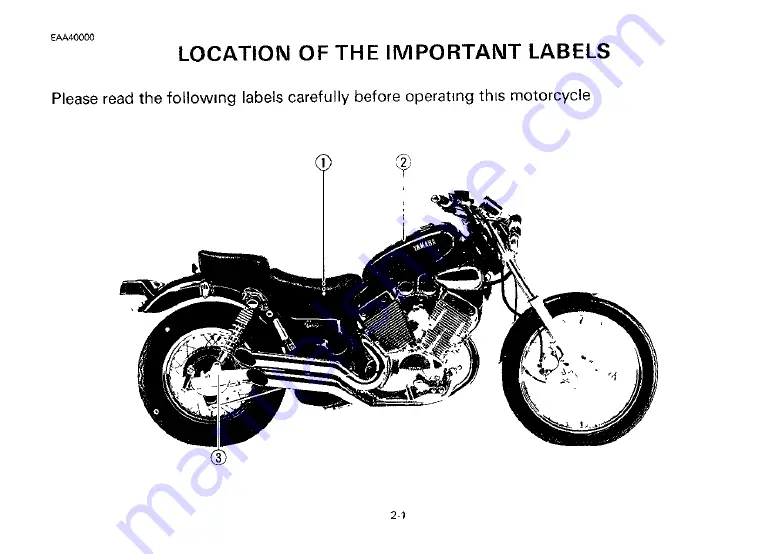 Yamaha 1992 XV535B Скачать руководство пользователя страница 17