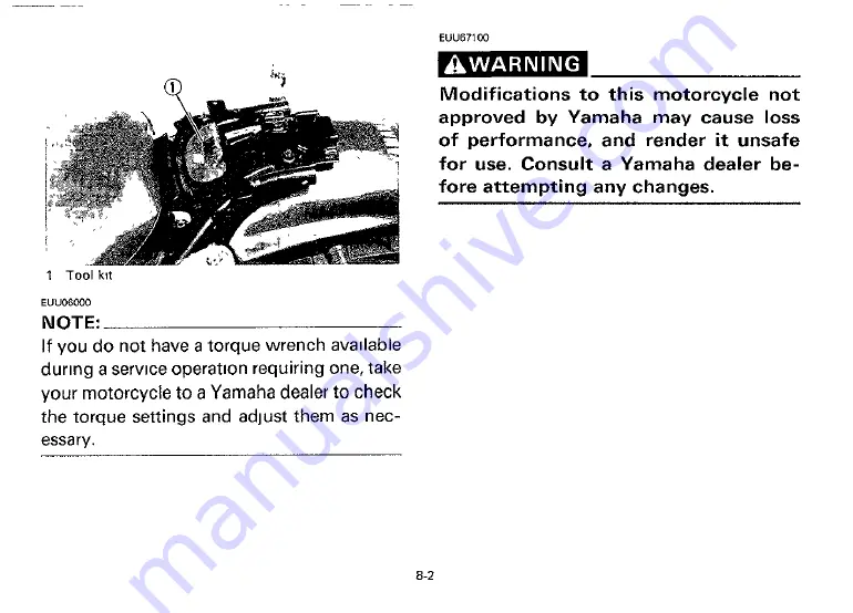 Yamaha 1992 XV535B Owner'S Manual Download Page 50