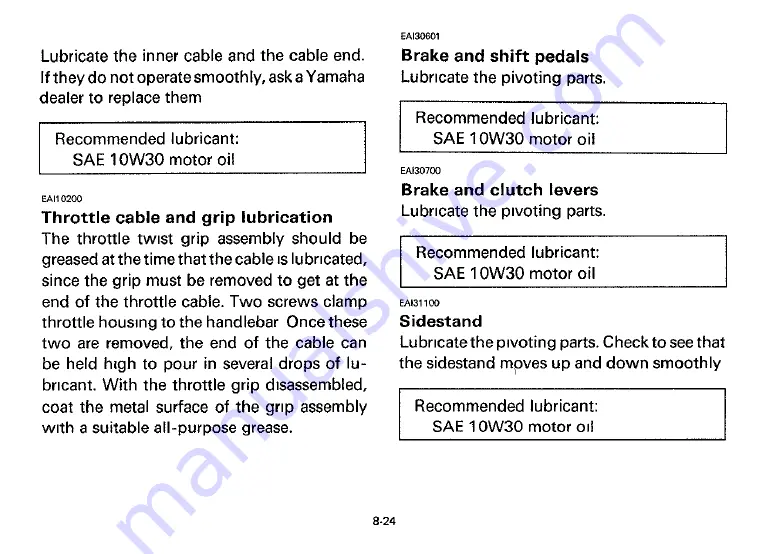 Yamaha 1992 XV535B Owner'S Manual Download Page 72