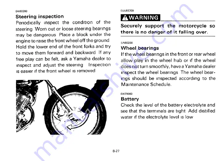 Yamaha 1992 XV535B Owner'S Manual Download Page 75