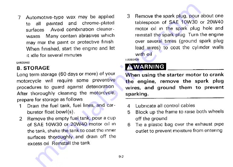 Yamaha 1992 XV535B Owner'S Manual Download Page 87