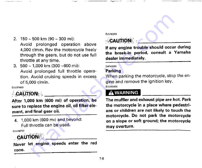 Yamaha 1993 XV1000E Owner'S Manual Download Page 52