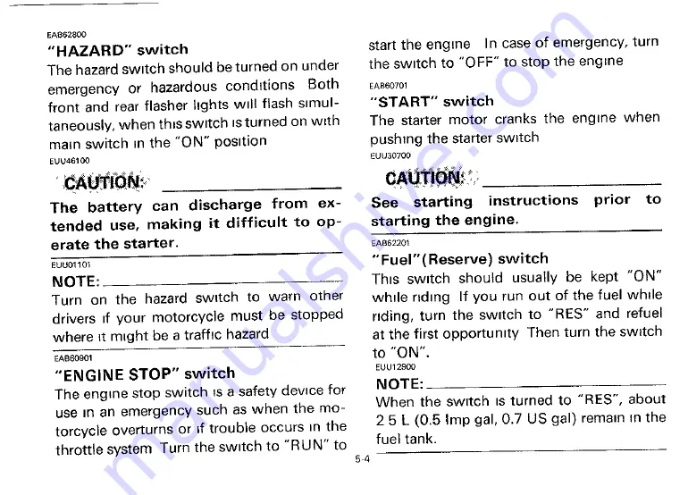 Yamaha 1993 XV535E Owner'S Manual Download Page 25