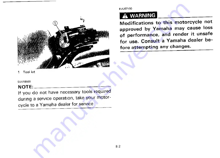 Yamaha 1993 XV535E Owner'S Manual Download Page 49