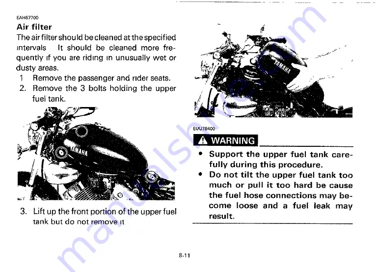 Yamaha 1993 XV535E Owner'S Manual Download Page 58