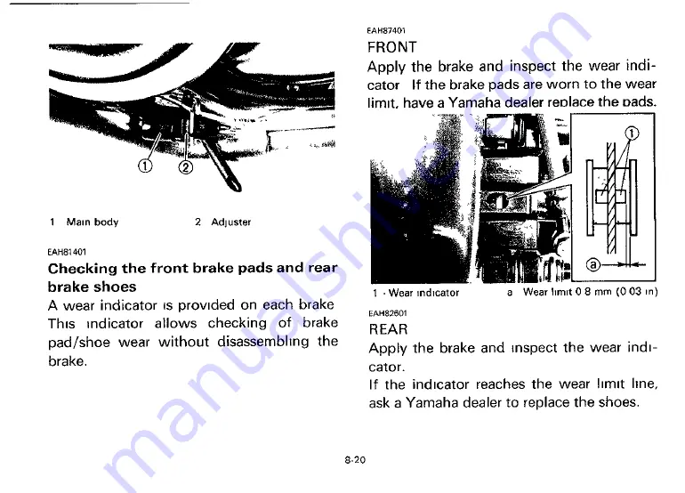 Yamaha 1993 XV535E Owner'S Manual Download Page 67