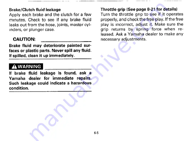 Yamaha 1993 YZF750SPE Скачать руководство пользователя страница 54
