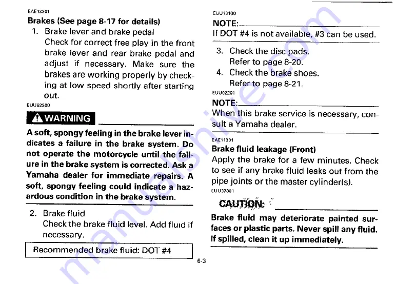 Yamaha 1994 XV535F Owner'S Manual Download Page 35