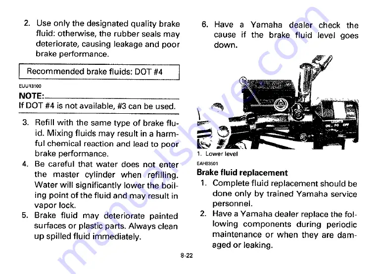 Yamaha 1994 XV535F Owner'S Manual Download Page 70