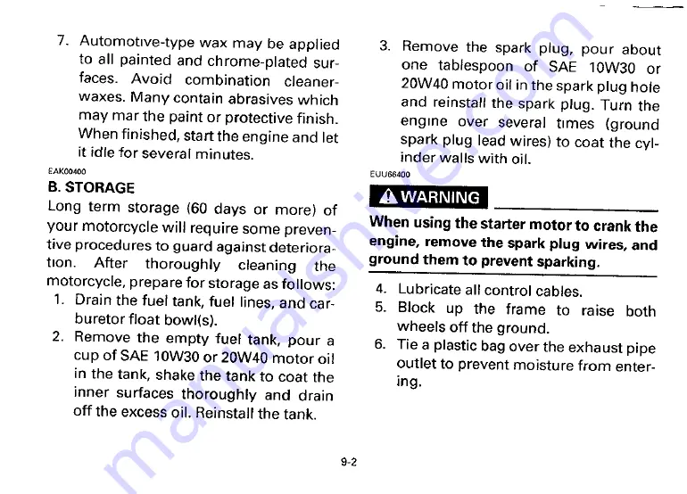 Yamaha 1994 XV535F Owner'S Manual Download Page 87