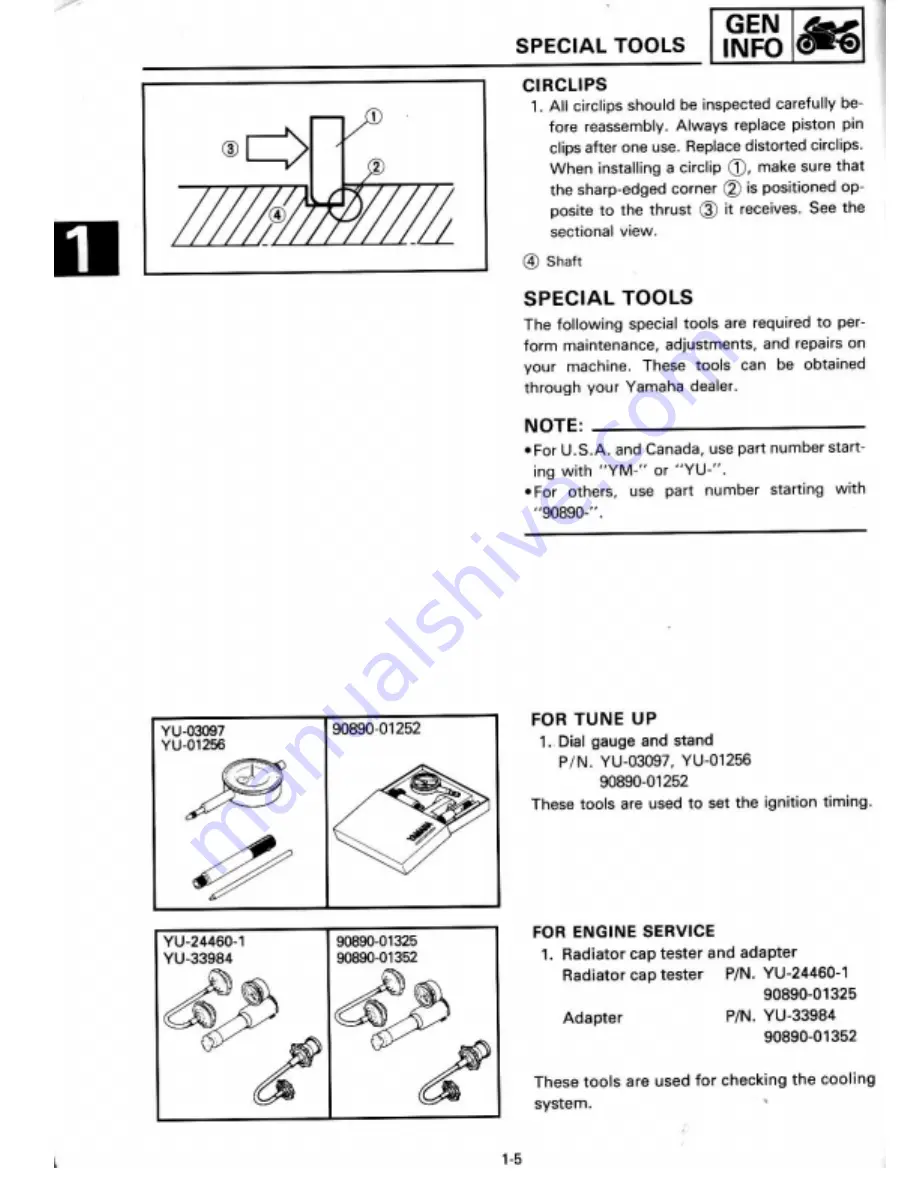 Yamaha 1995 TZ125G1/(G) Manual Download Page 12