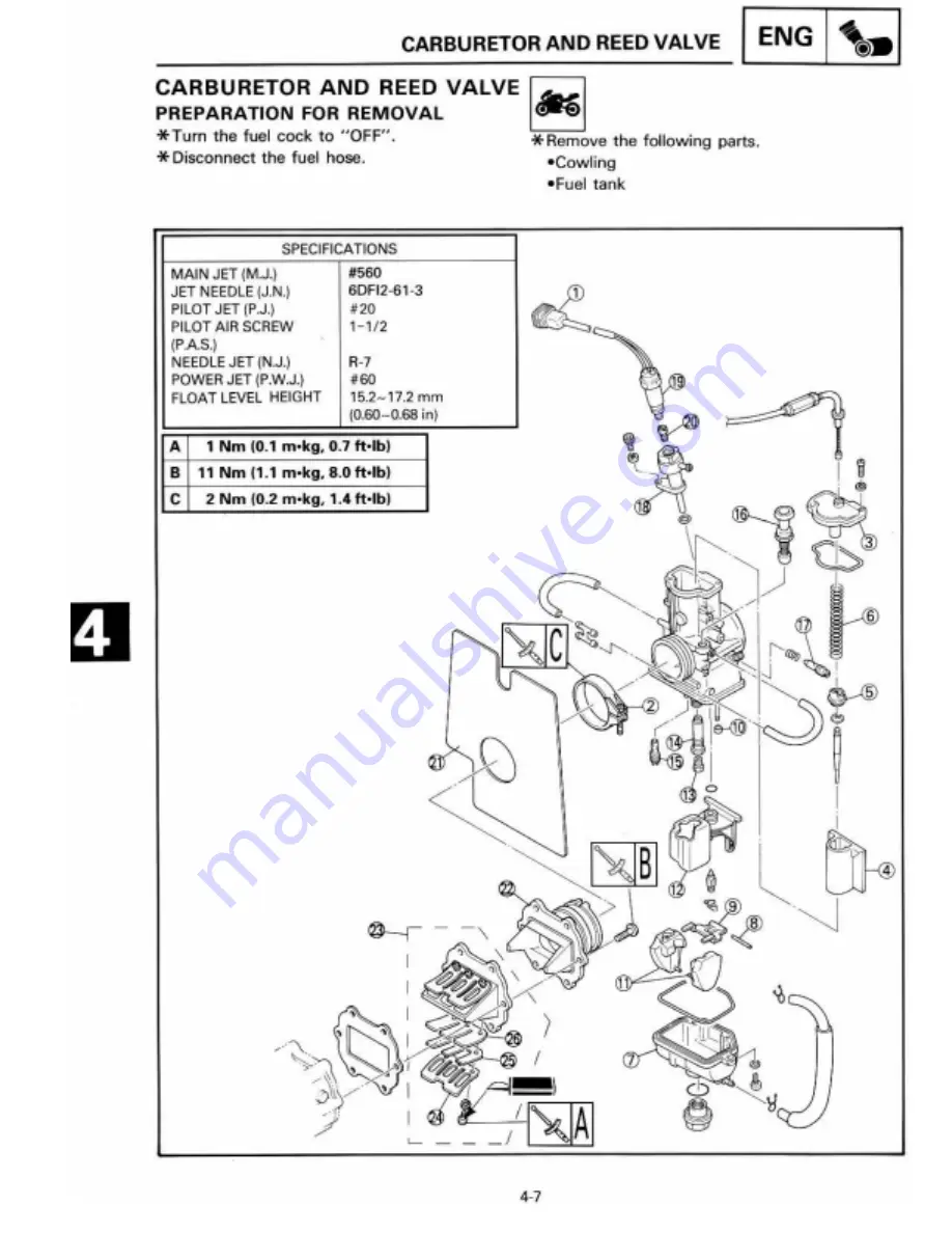 Yamaha 1995 TZ125G1/(G) Скачать руководство пользователя страница 81