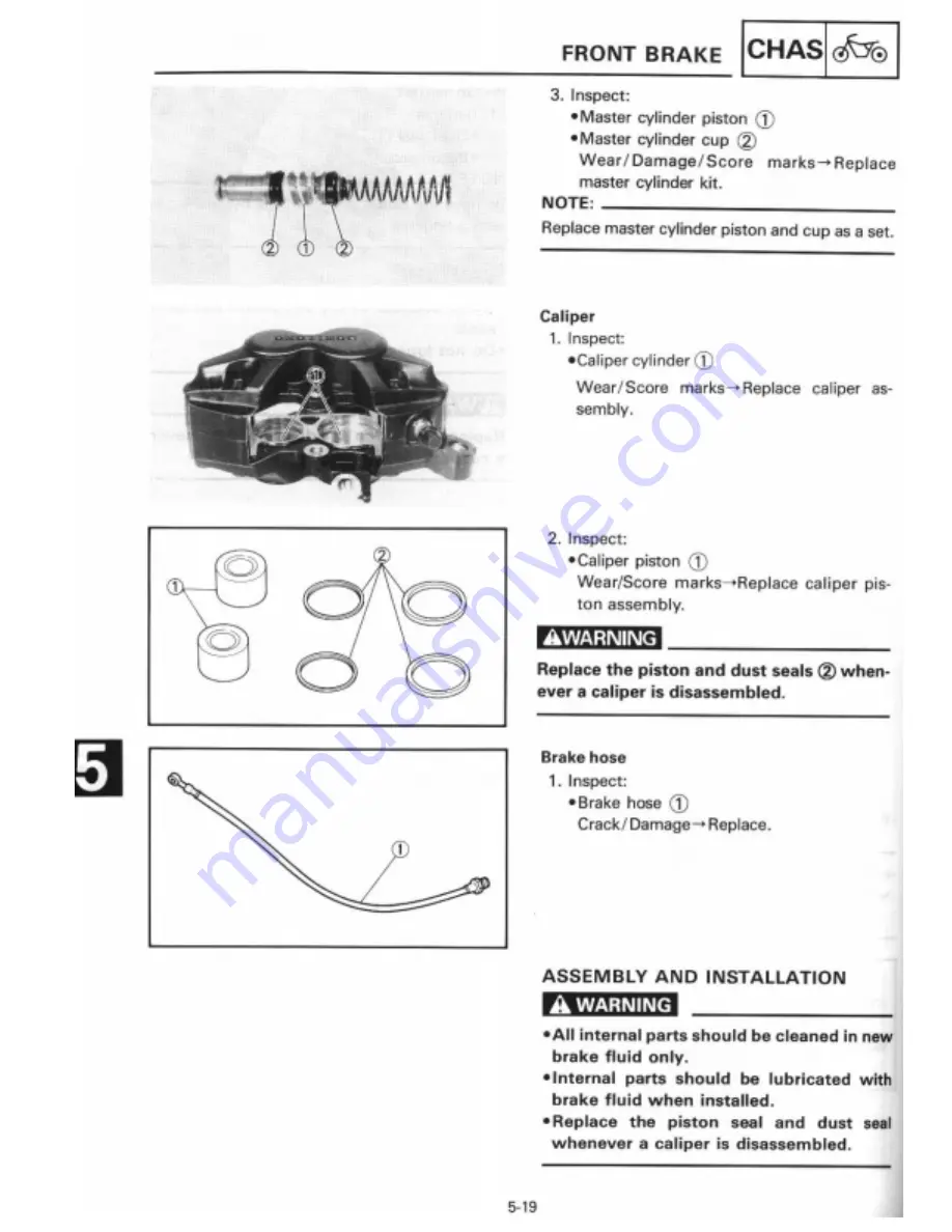 Yamaha 1995 TZ125G1/(G) Manual Download Page 169