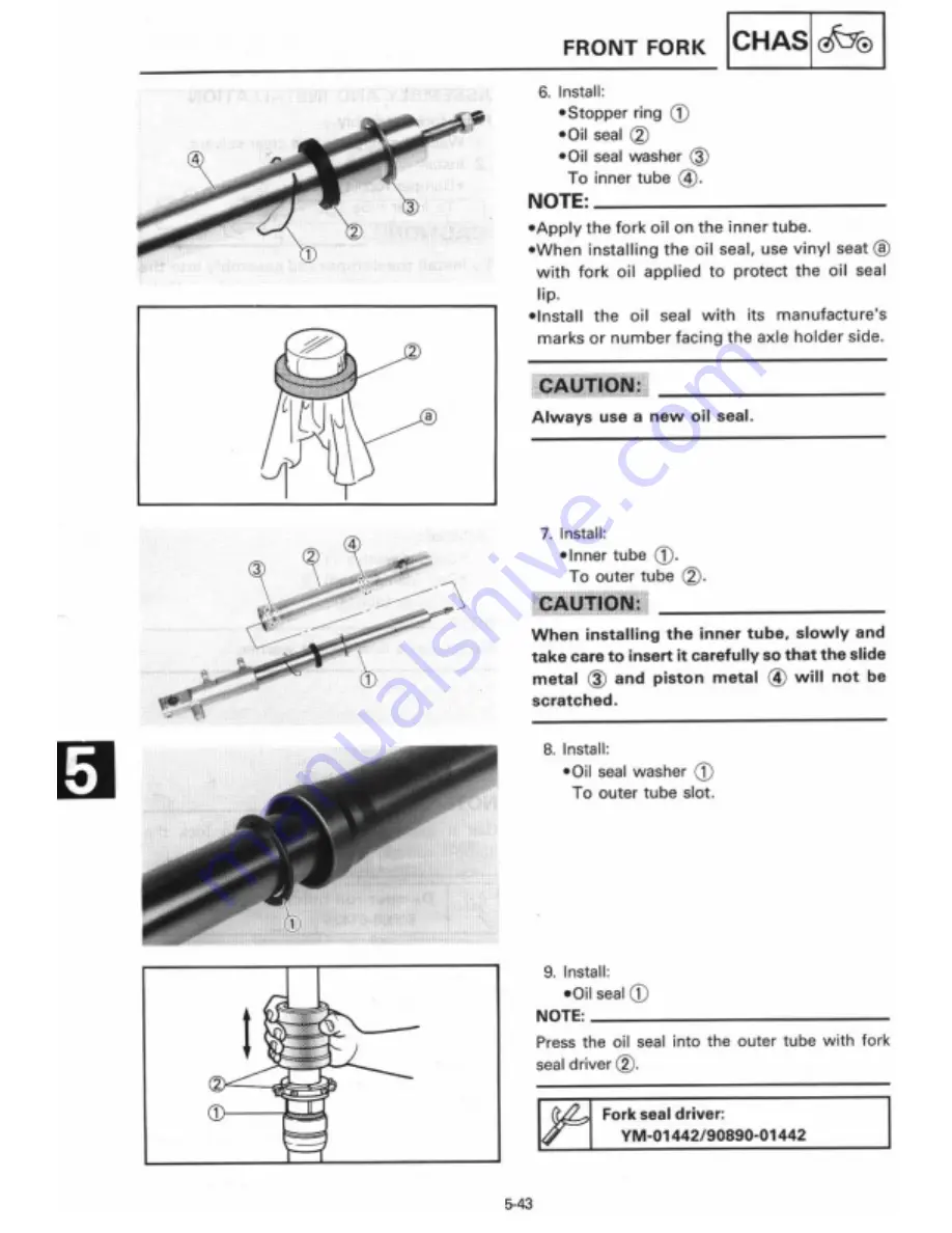 Yamaha 1995 TZ125G1/(G) Manual Download Page 190