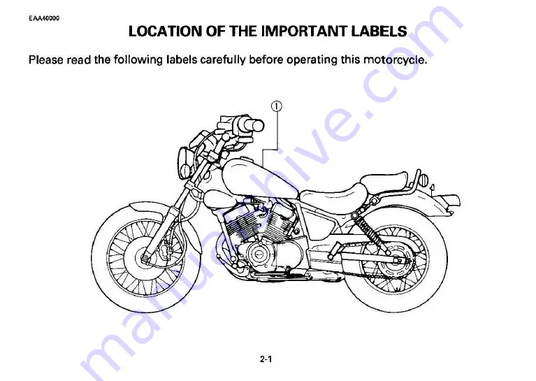 Yamaha 1995 XV250G Owner'S Manual Download Page 17