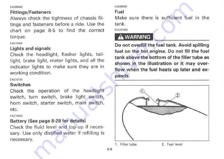 Yamaha 1995 XV250G Owner'S Manual Download Page 40