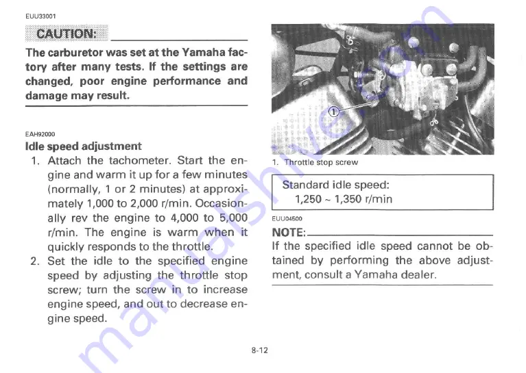 Yamaha 1995 XV250G Owner'S Manual Download Page 59