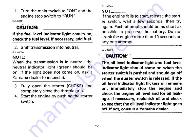 Yamaha 1996 XV1100H Owner'S Manual Download Page 49