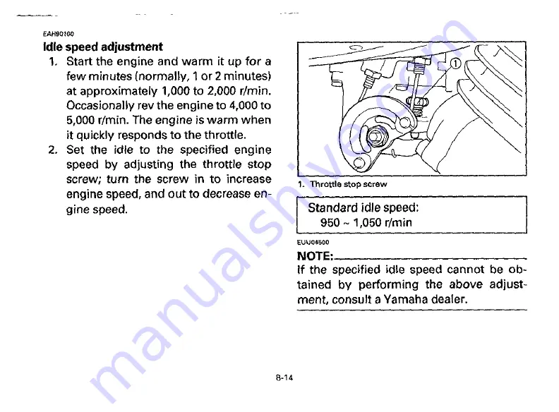 Yamaha 1996 XV1100H Owner'S Manual Download Page 66