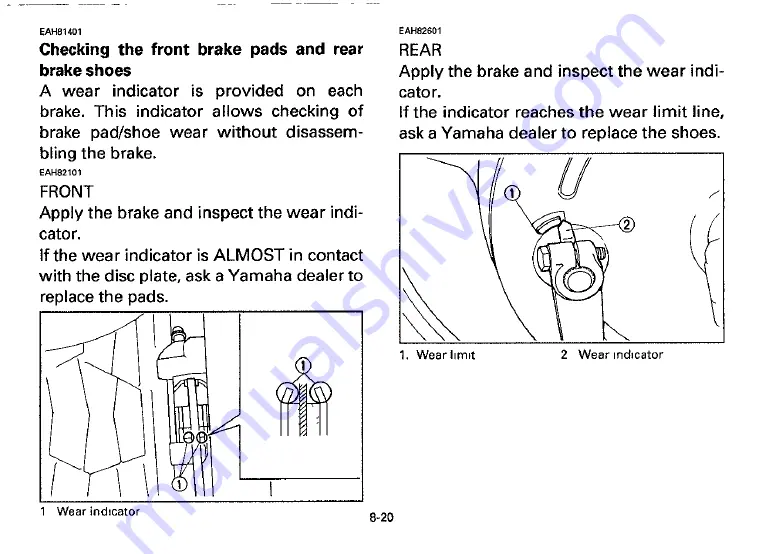 Yamaha 1996 XV1100H Owner'S Manual Download Page 72