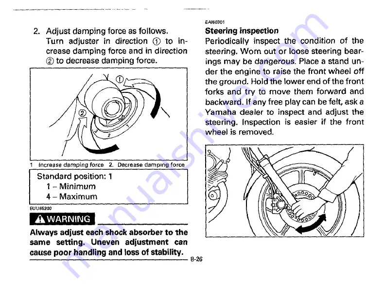 Yamaha 1996 XV1100H Owner'S Manual Download Page 78