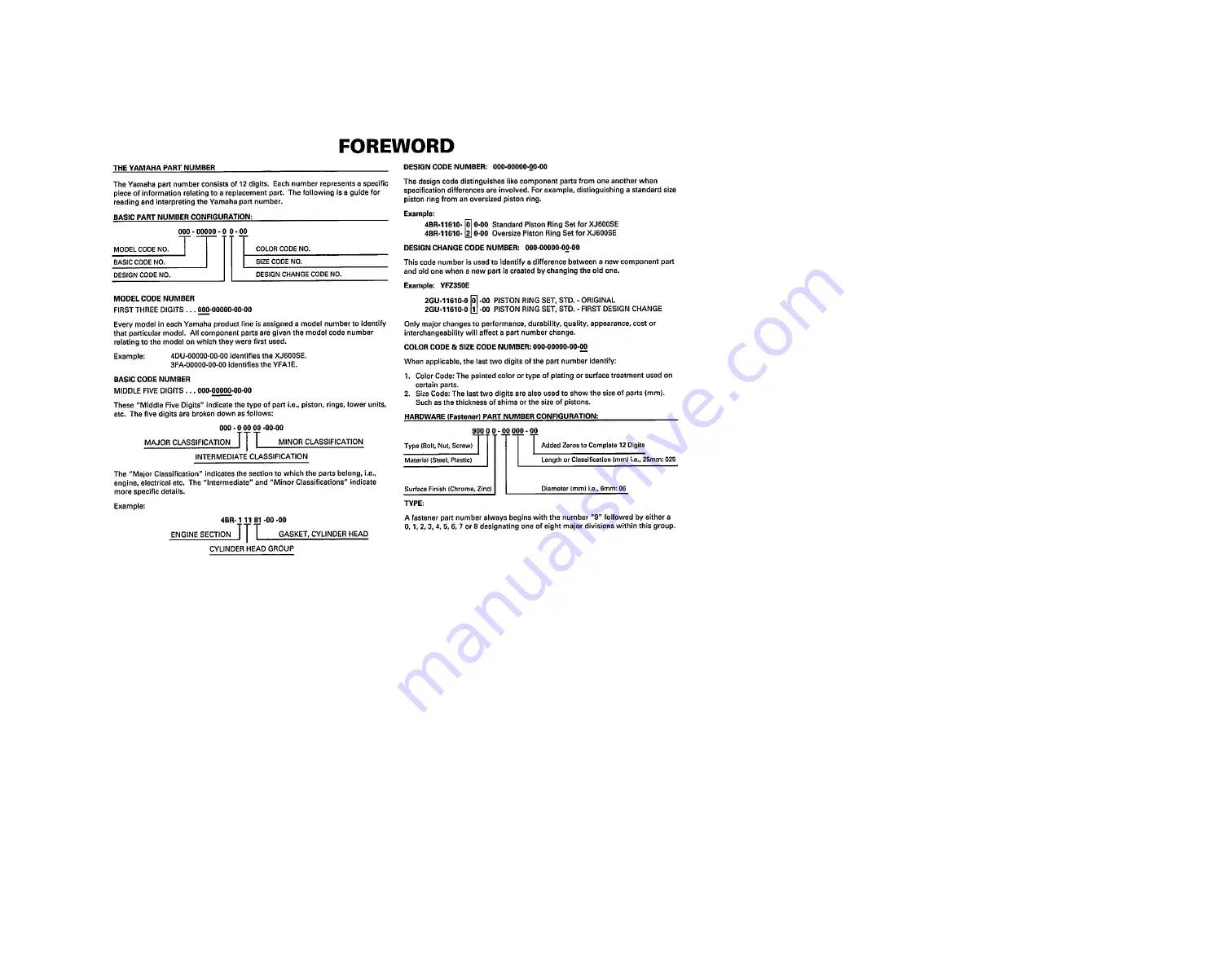 Yamaha 1998 Competition YZ125K1 Parts Catalog Download Page 3