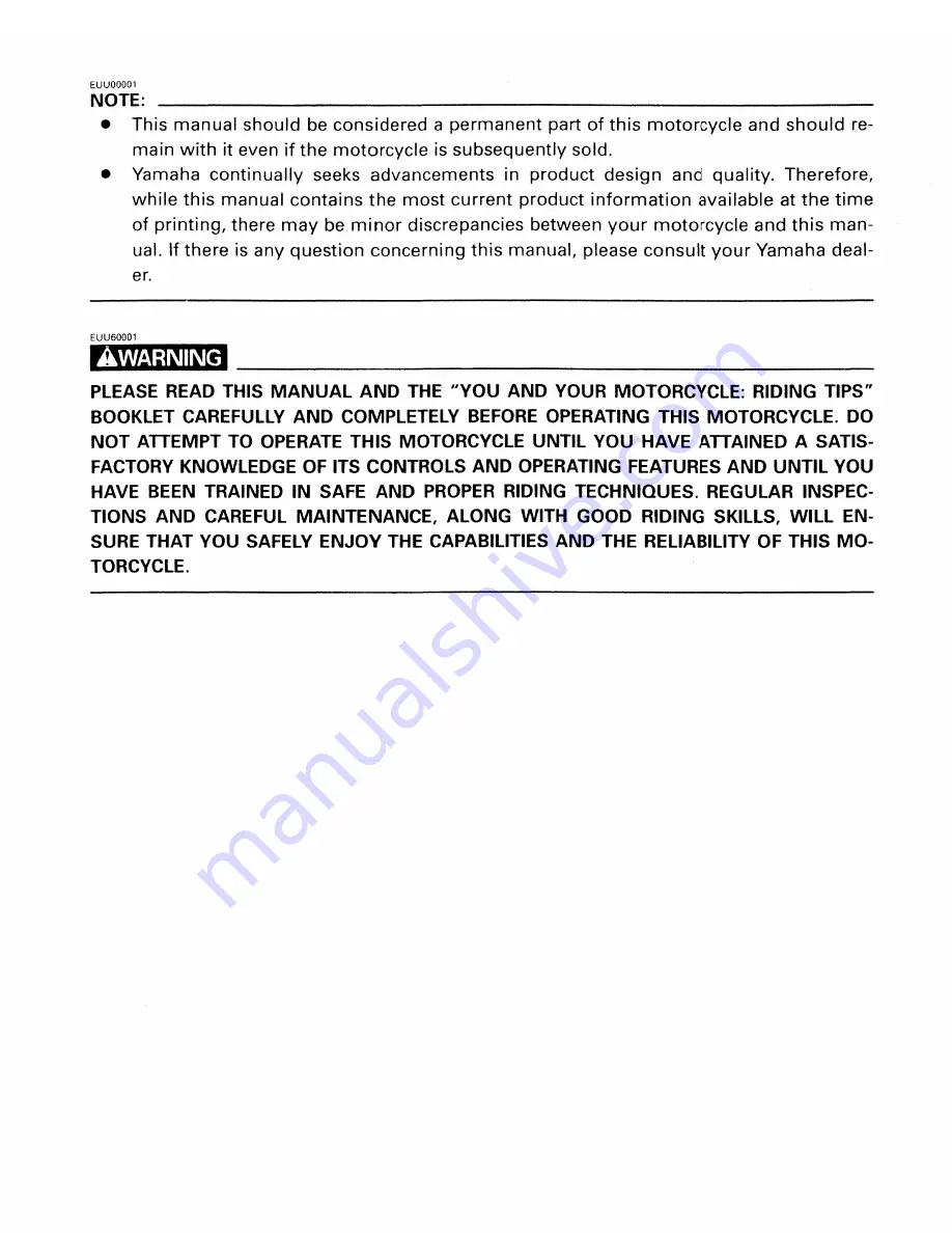 Yamaha 1998 XT350K Owner'S Manual Download Page 6