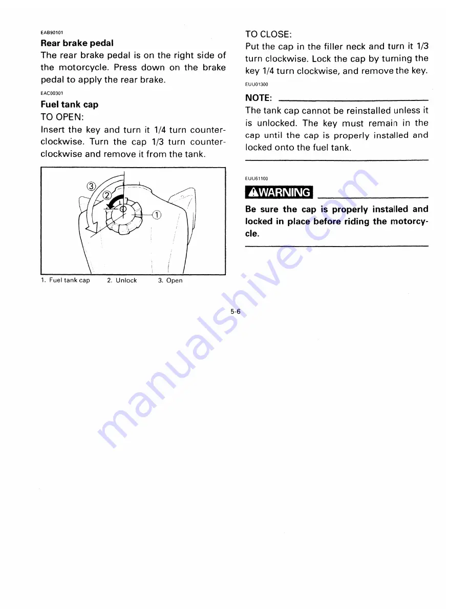 Yamaha 1998 XT350K Owner'S Manual Download Page 29