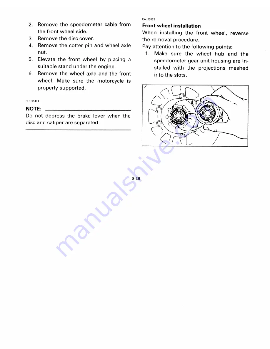 Yamaha 1998 XT350K Owner'S Manual Download Page 92