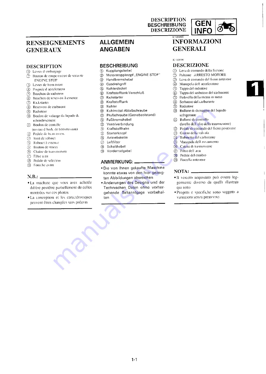 Yamaha 2000 YZ250/LC Owner'S Service Manual Download Page 27