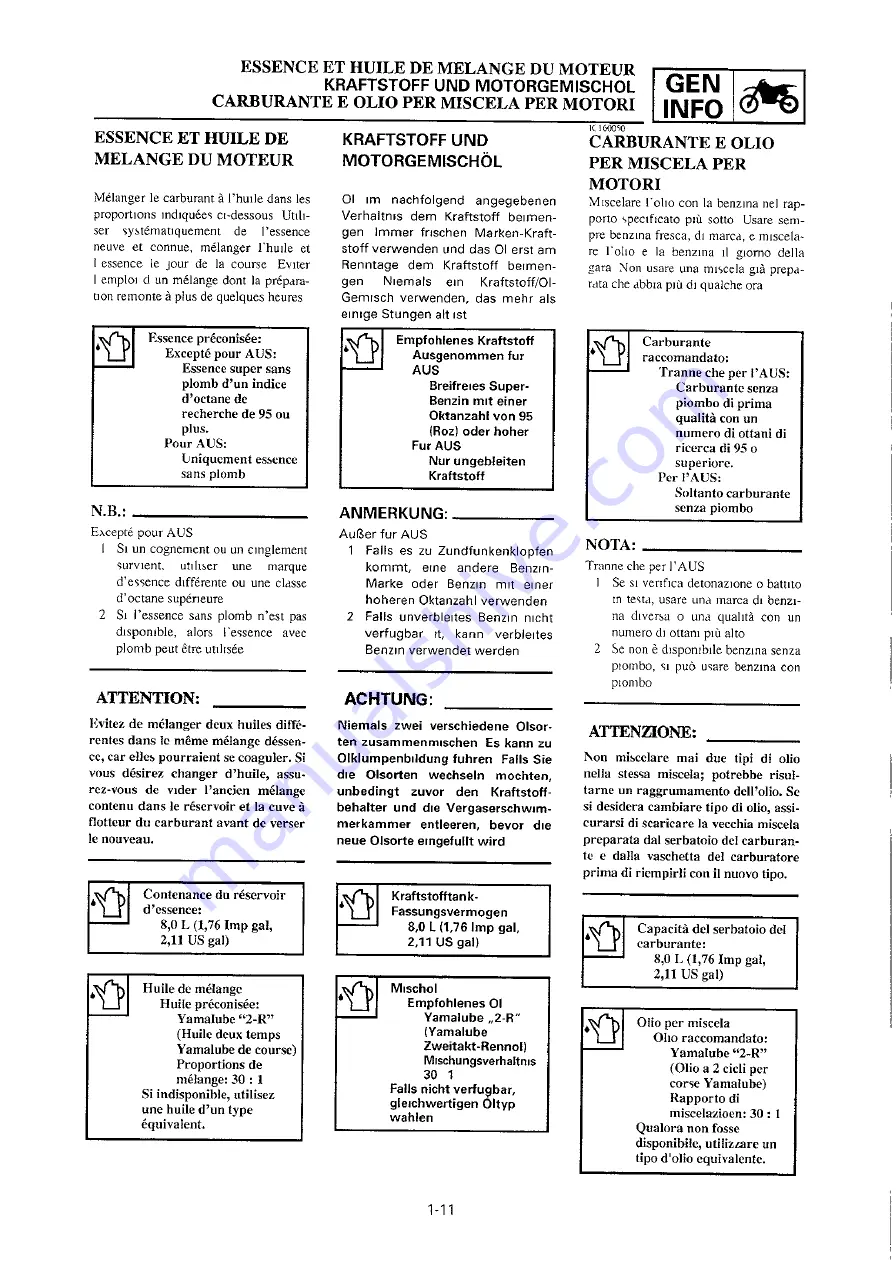 Yamaha 2000 YZ250/LC Owner'S Service Manual Download Page 51